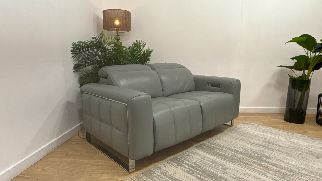 Sofology Marvella Leather 2 Seater in Trusty Sheen Granite Teal