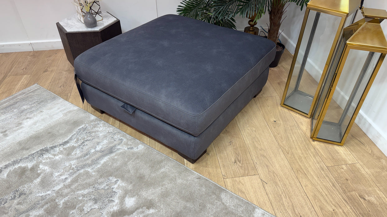 Sofology Portland Fabric Storage Footstool in Lifestyle Flecked Charcoal