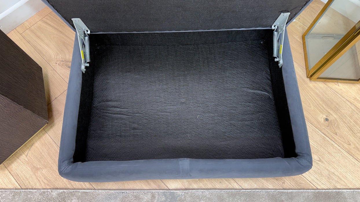 Sofology Sonno Fabric Storage Footstool in Lifestyle Nubuck Feel Steel Grey