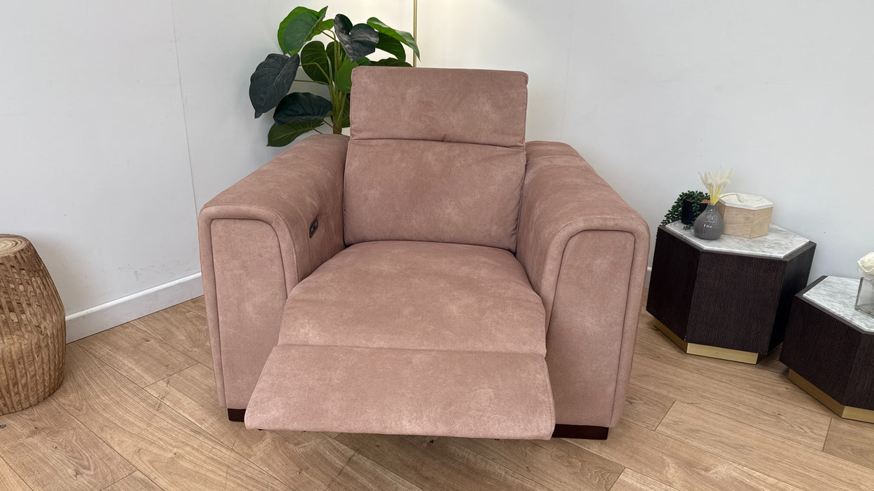 Sofology The Mason Fabric Recliner Chair Lifestyle Flecked Fabric Sand