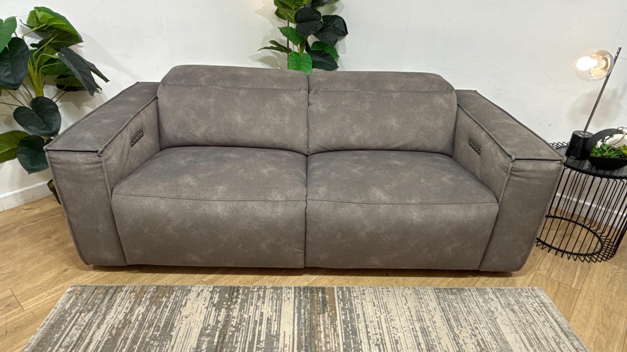 Sofology Horizon Fabric 2.5 Seater Power Recliner/Headrest in Lifestyle Flecked Mocha