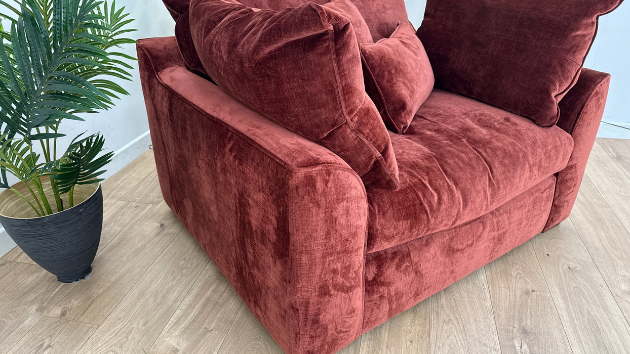 Georgio 1.5 Seat - Fabric Loveseat - Chenille Burgundy All Over