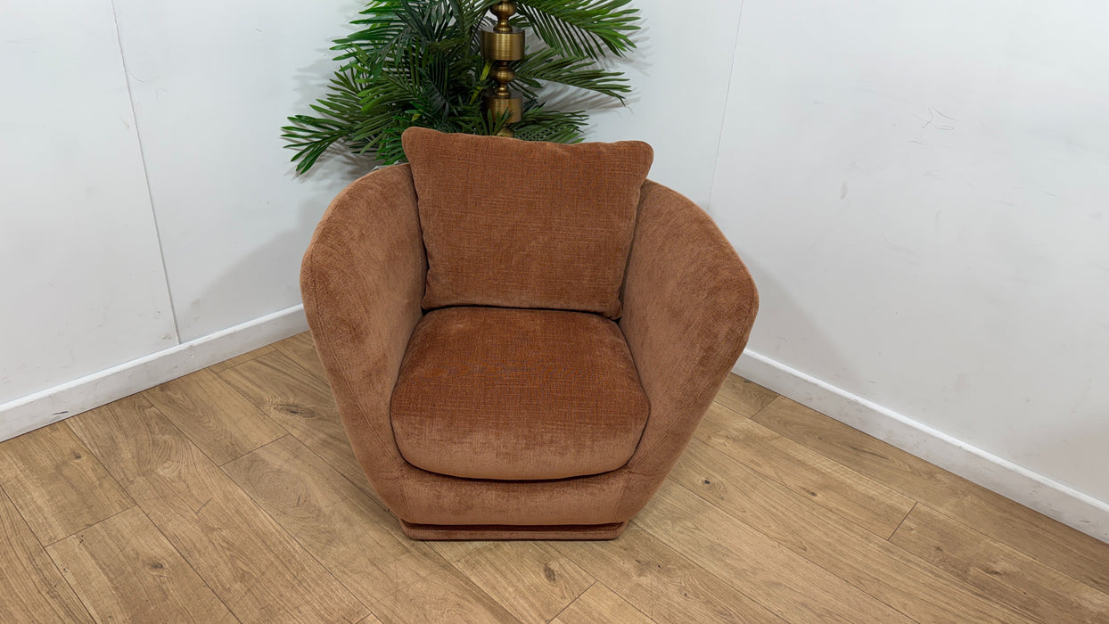 Sofology Serene Fabric Swivel Chair	in Casual Chenille Rust