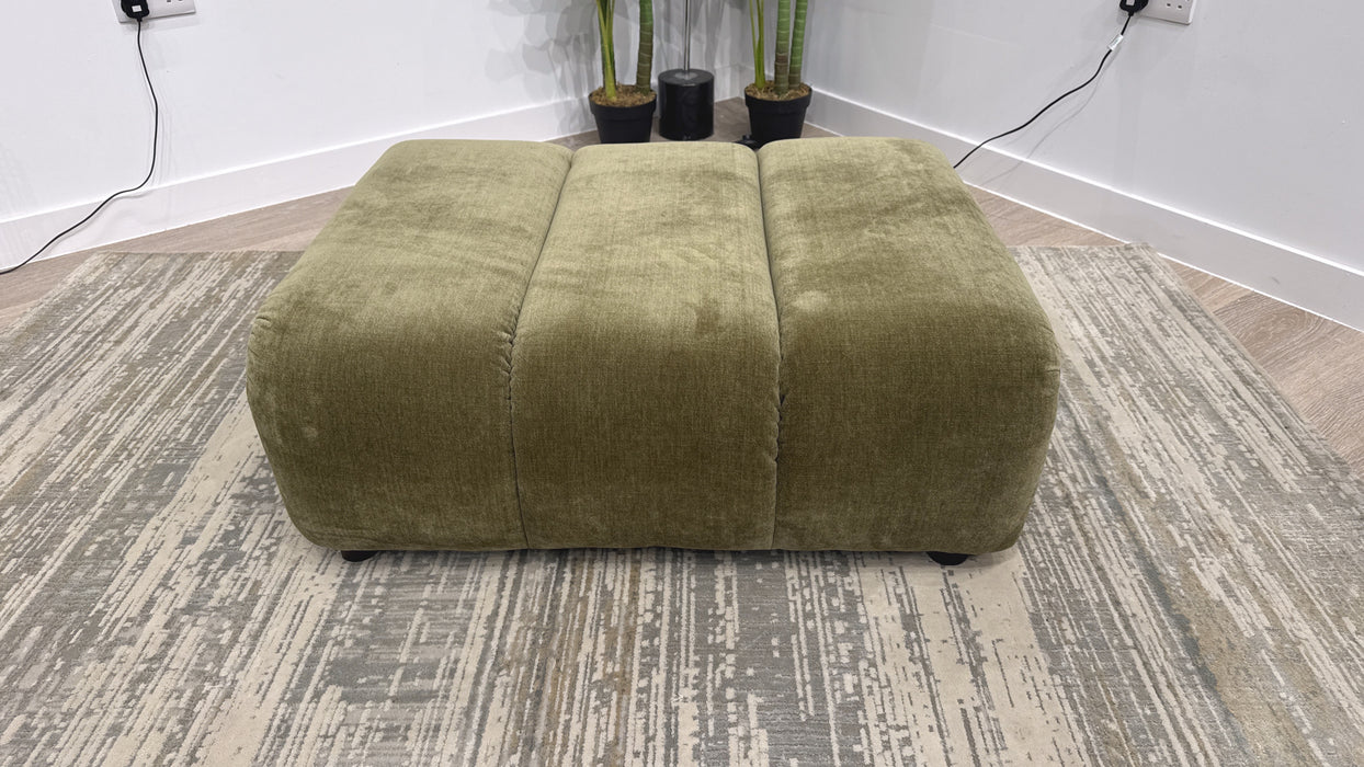 Sofology Waldorf Fabric Storage Footstool in Soft Chenille Olive