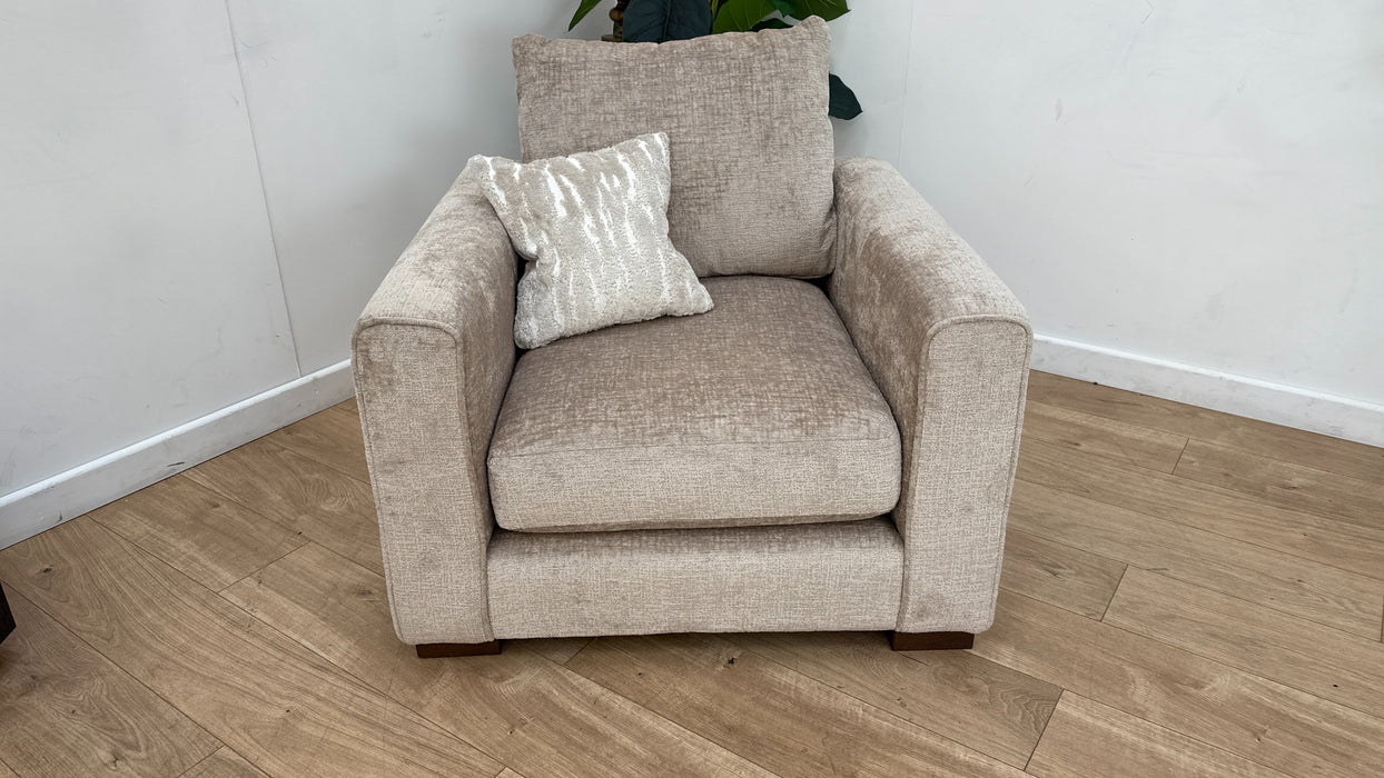 Sofology Majestica Fabric Chair in Teddy Chenille Natural Mix
