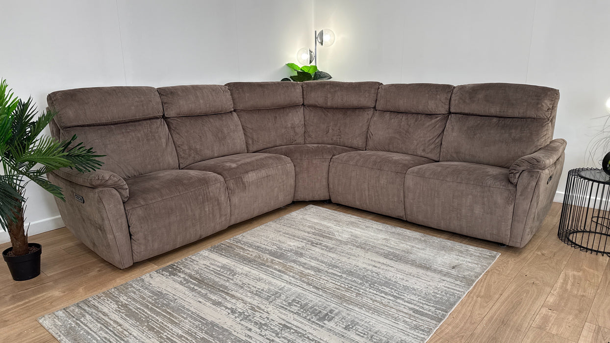 Sofology Parker 3 Corner 3 Recliner Fabric Sofa in Heritage Cedar
