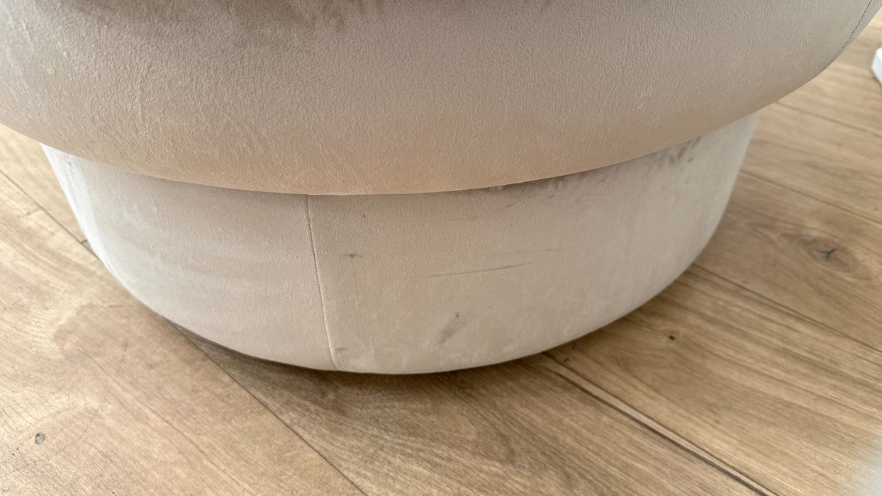 Sofology The Fitzrovia Fabric Swivel Chair in Matt Velvet Stone All Over Without Trim