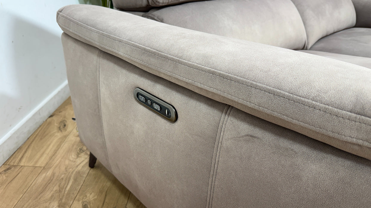 Sofology Bailey Fabric 2.5 Seater Power Recliner/Headrest in Lifestyle Flecked Nutmeg