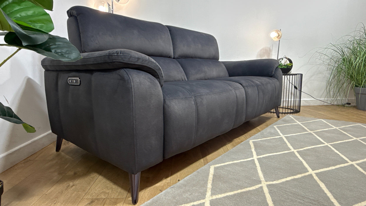 Sofology Bailey Fabric 2.5 Seater Power Recliner/Headrest in Lifestyle Flecked Anthracite