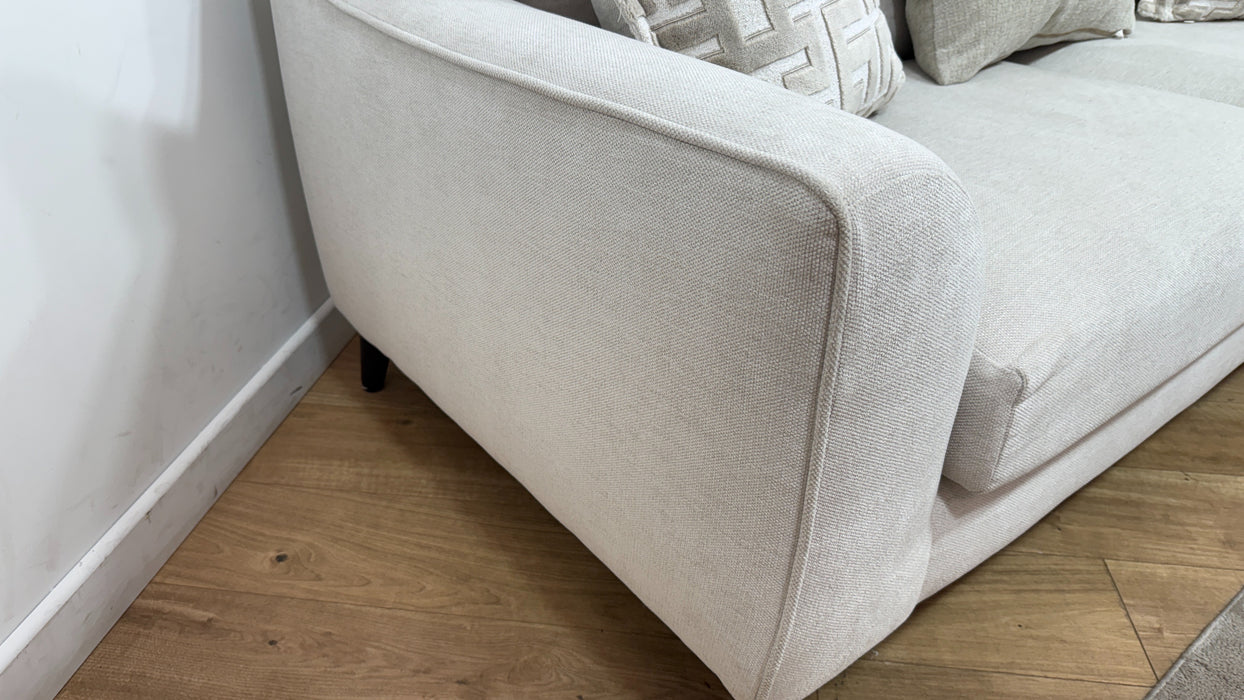 Sofology Mayfair Fabric 3 Seater Foam Seats in Linen Look Chenille Mist/Pearl Mix