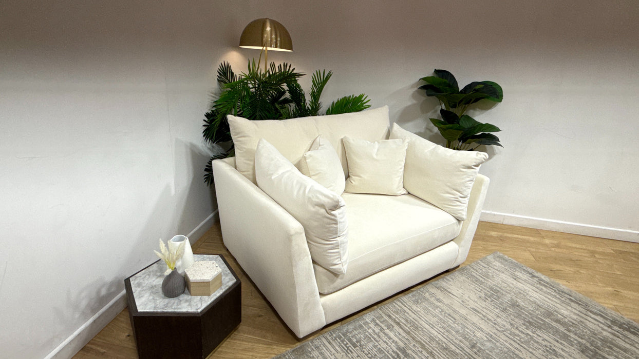 Sofology Tallulah Fabric Loveseat in Soft Chenille Ivory