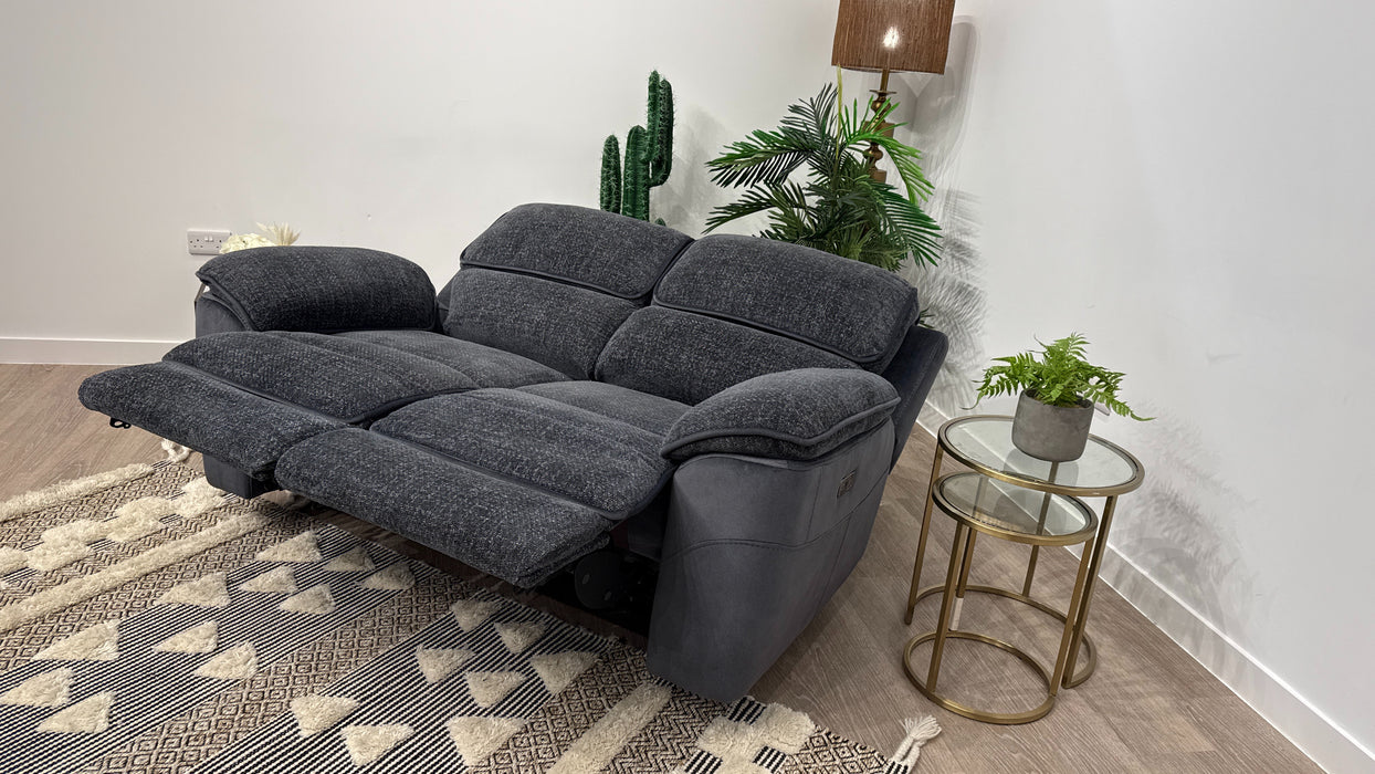 Fontaine 2 Seater Power Recliner In Navy Combination