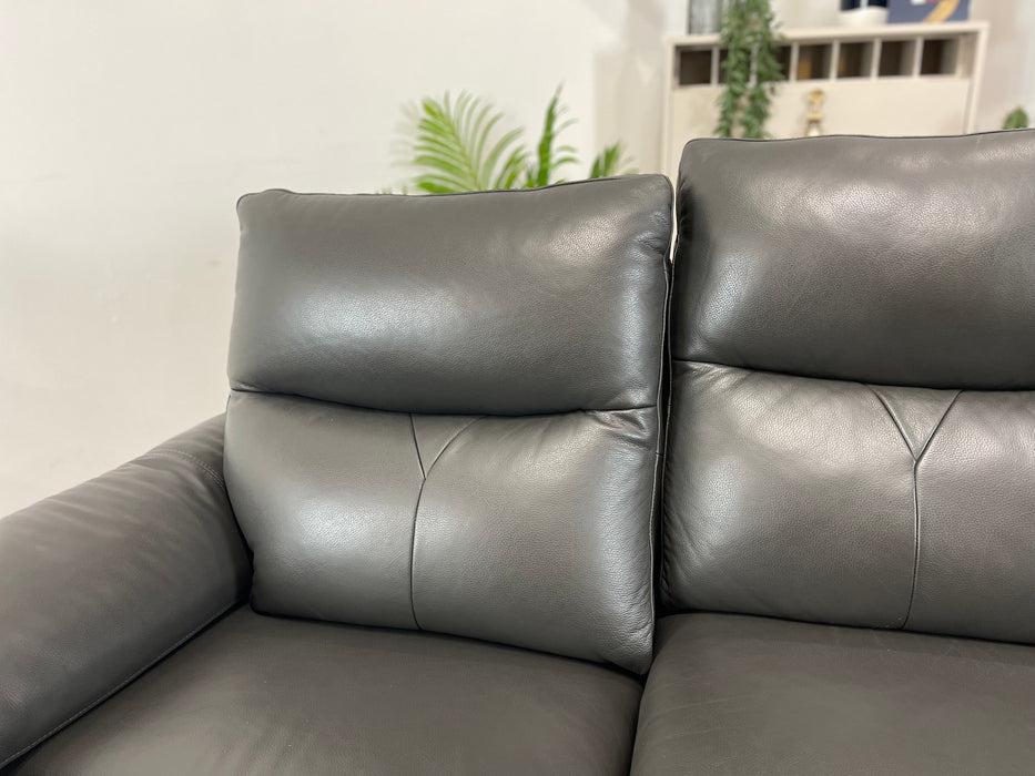 Albion Leather 3 Seater Charcoal - Manual Recliner (WA2)