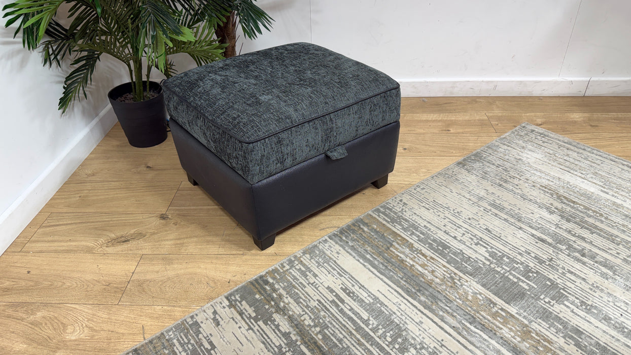 DFS Evisa Storage Footstool In Charcoal & Black