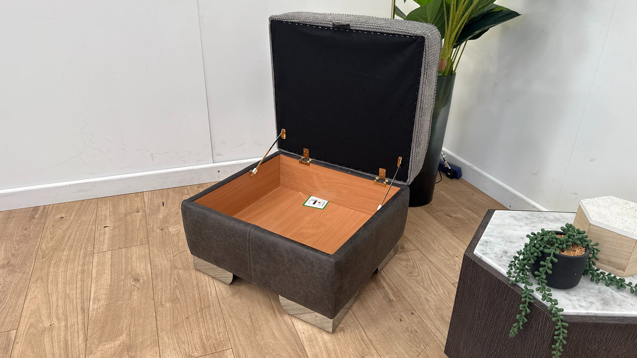 DFS Warner Storage Footstool in Charcoal