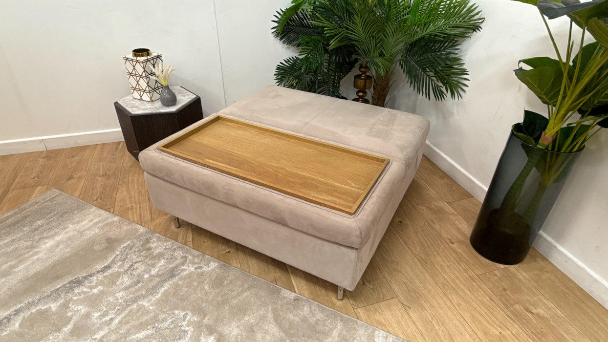 Sofology Illinois Fabric Designer Footstool in Toronto Grey
