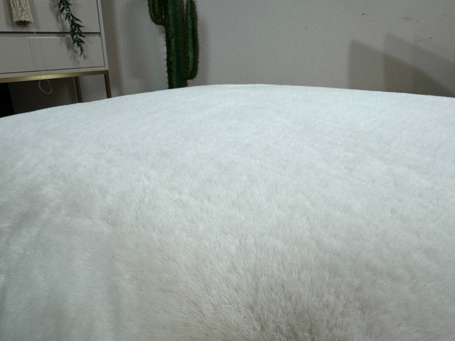 Eski Fabric Designer Foostool - Fur Ivory - ( WA2 )