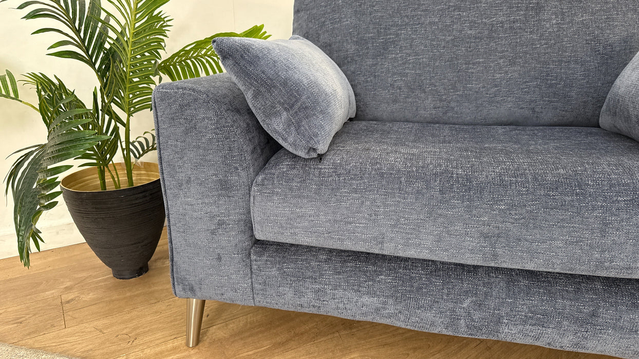 Sofology The Mayfair Fabric Chair in Linen Look Chenille Ocean Blue