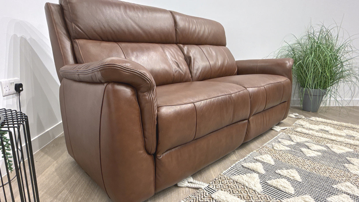 Sofology Bradie Leather 2.5 Seater in Trusty Embossed Chestnut