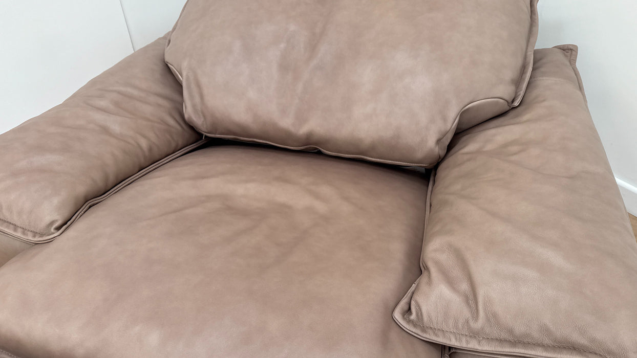 Sofology Embrace Recliner Loveseat Chair in Trusty Matt Leather Taupe
