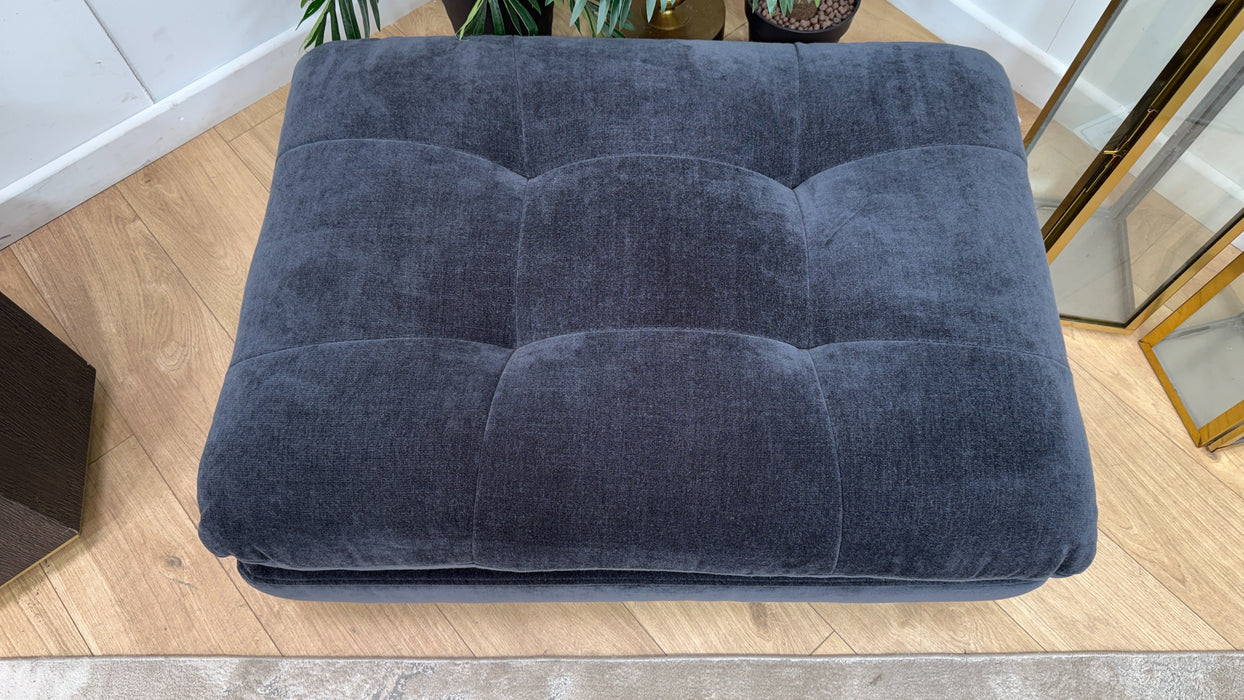 Sofology Cocoon Fabric Designer Footstool in Relaxed Chenille Ink