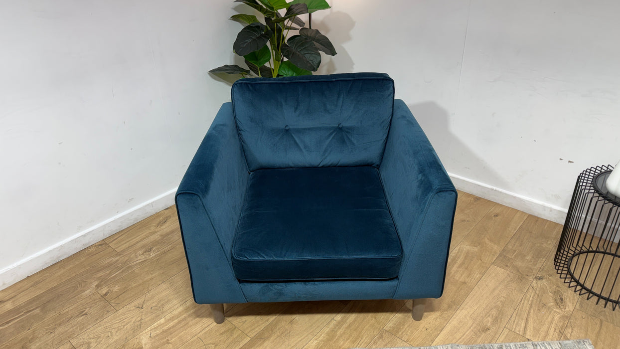 Sofology Cricket Fabric Chair in Teal Velvet