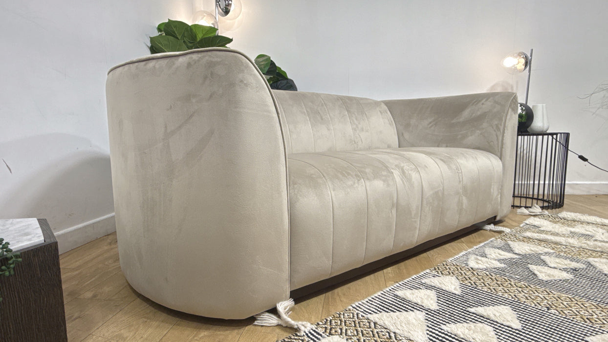 Sofology Fitzrovia Fabric 2 Seater in Matt Velvet Stone Mix With Trim