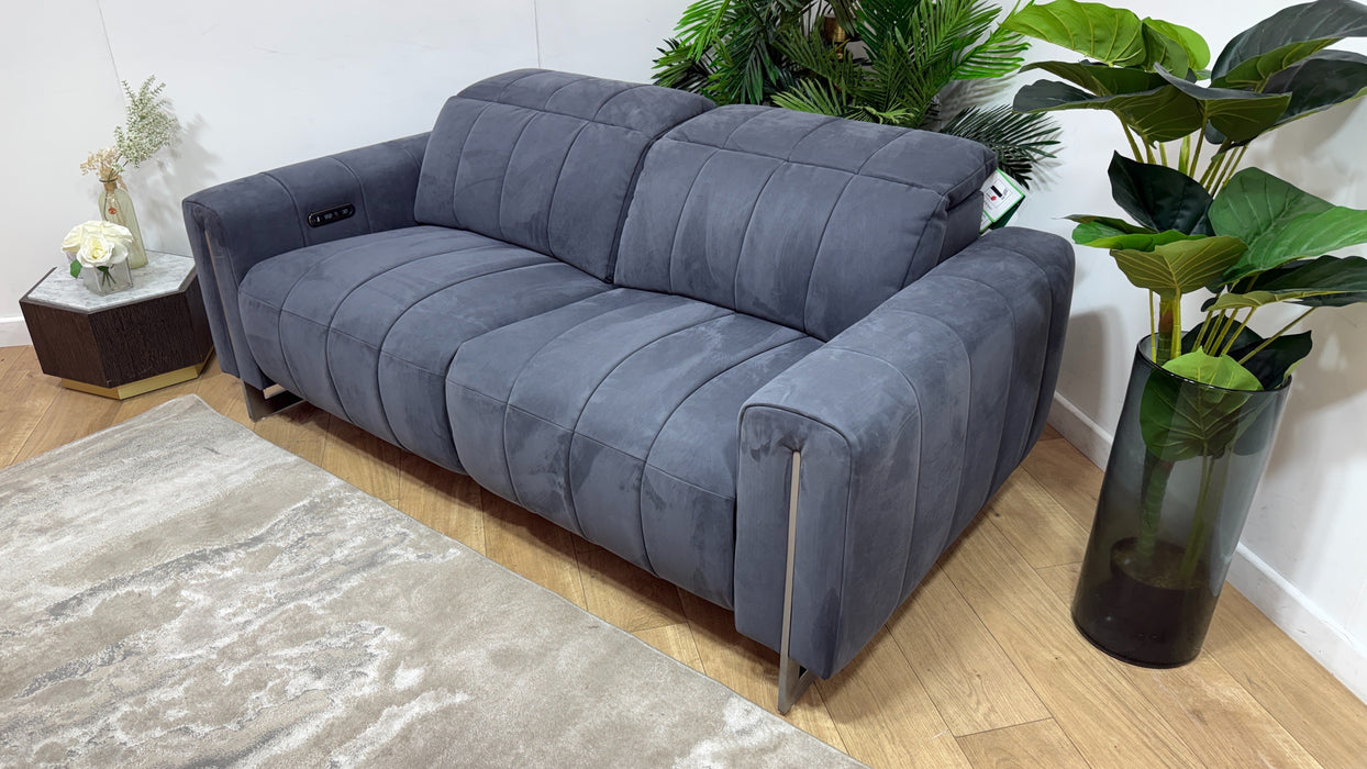 Sofology Paramount Fabric 2.5 Seater Power Recliner/Headrest in Lifestyle Nubuck Feel Charcoal
