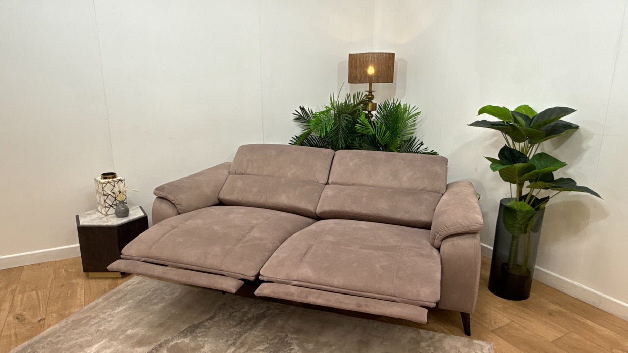 Sofology Bailey Fabric 2.5 Seater Power Recliner/Headrest in Lifestyle Flecked Nutmeg