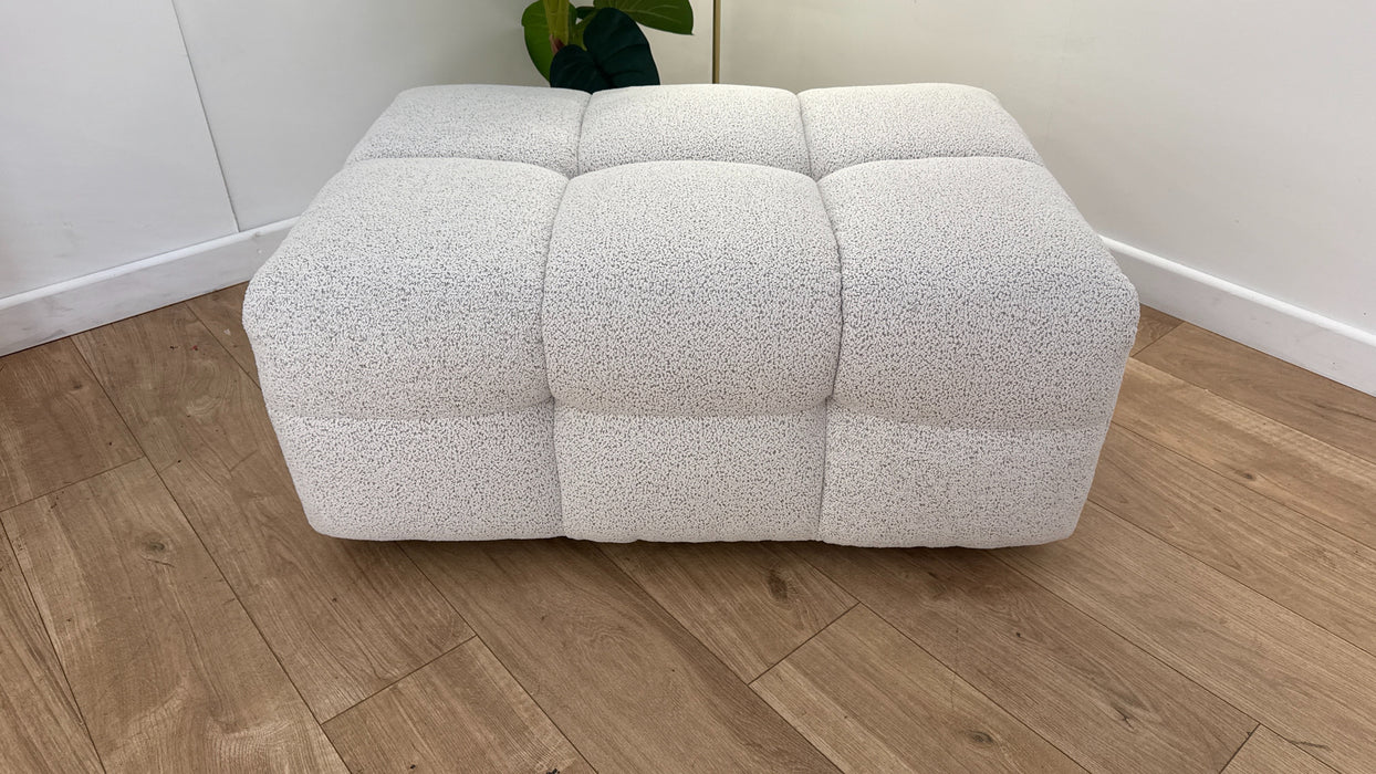 Sofology The Lunar Footstool in Woven Boucle Moonstone