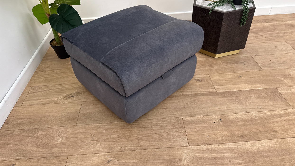 Sofology Ezra Fabric Storage Footstool in Lifestyle Flecked Charcoal