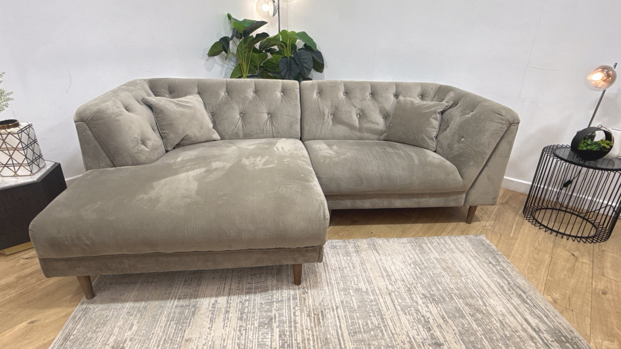 Sofology Bridgerton Fabric Chaise 4 Seater in Vader Mink