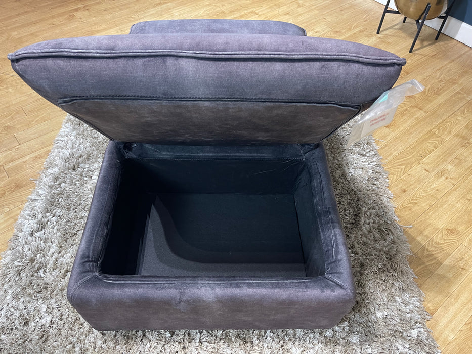 Radley Dual Storage Footstool Decent Charcoal Fabric (WA2)