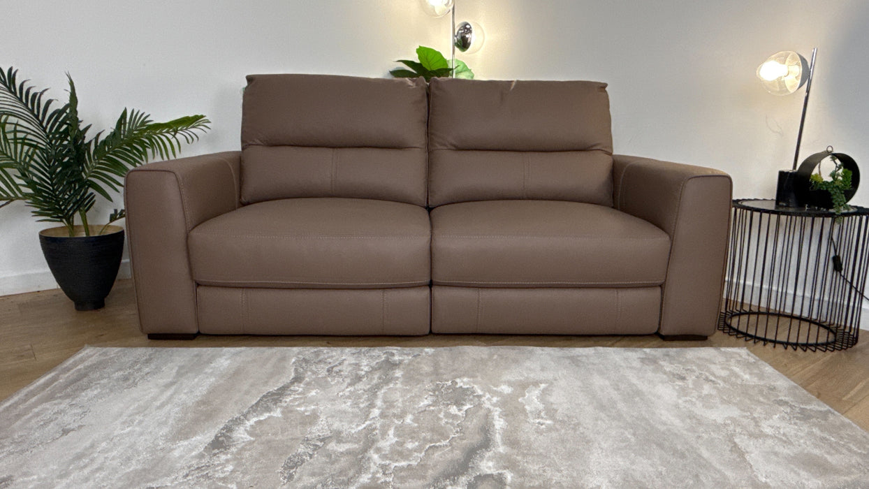 Sofology 2.5 Seater Recliner sofa in Trusty Matt Leather Mushroom