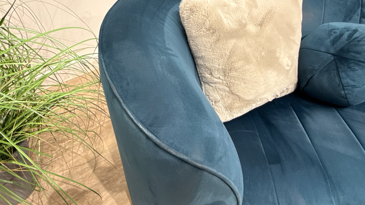 Sofology The Fitzrovia 3 Seater Fabric Sofa in Matt Velvet Teal