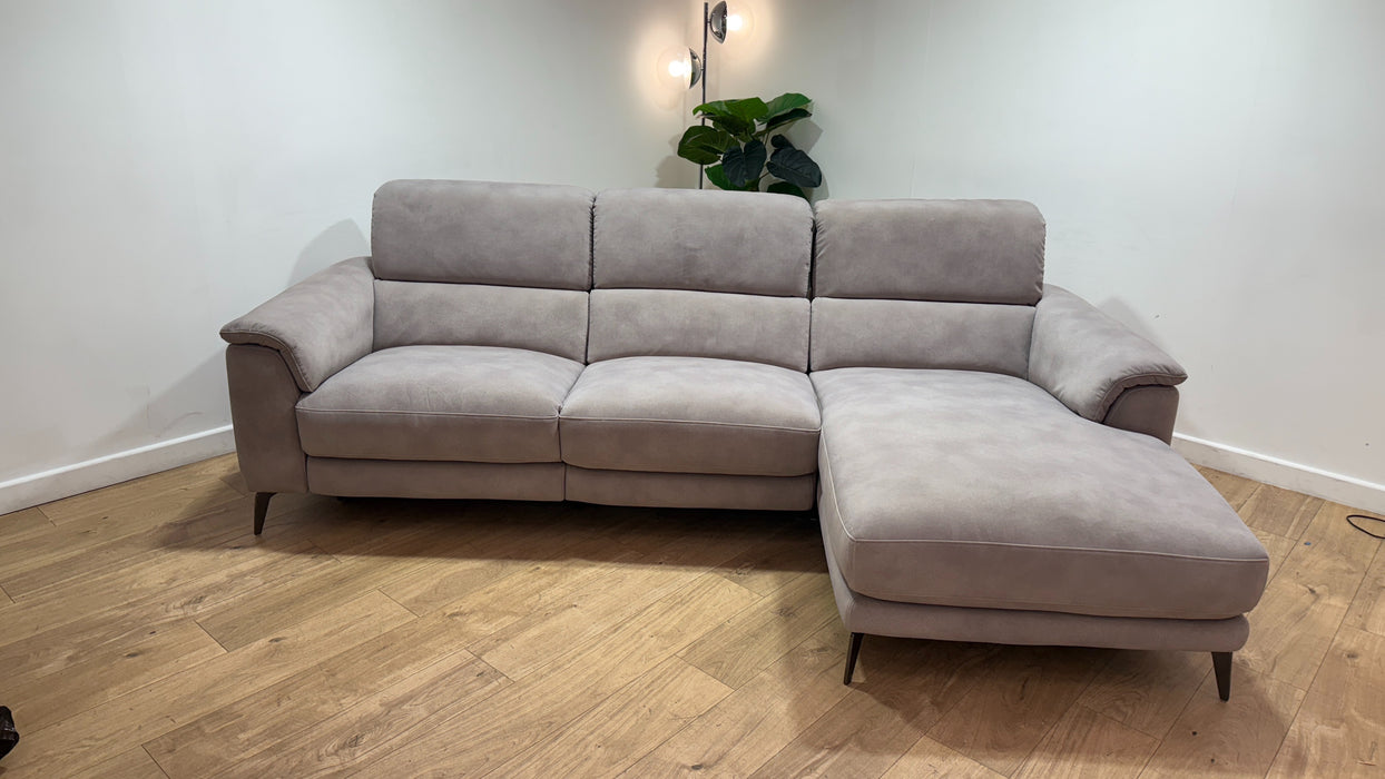 Sofology Illinois Fabric 3 Seater Chaise Power Recliner in Lifestyle Mottled Marble