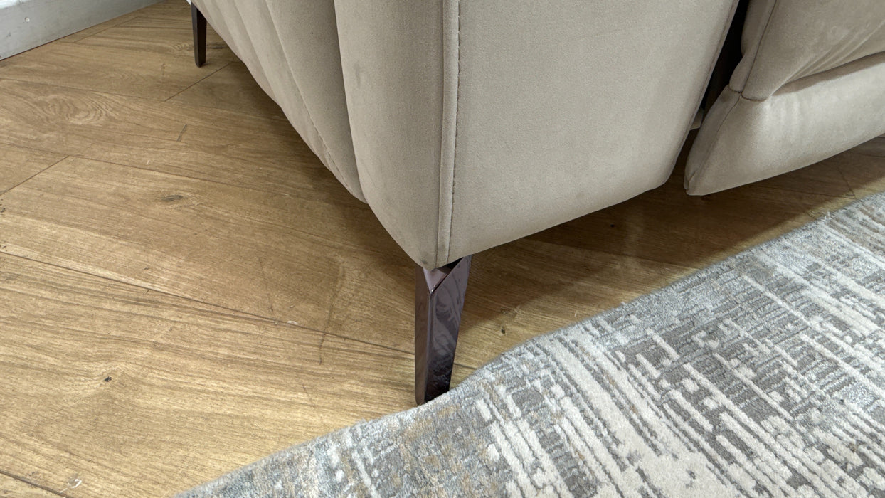 Sofology Fratelli Fabric Chair Power Recliner/Headrest in Lifestyle Nubuck Feel Stone