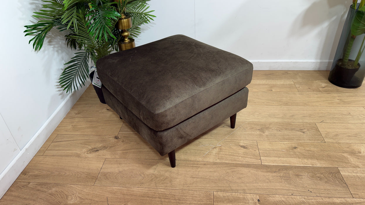 Sofology Hackney Fabric Memory Foam Footstool in Lifestyle Dapple Olive Green