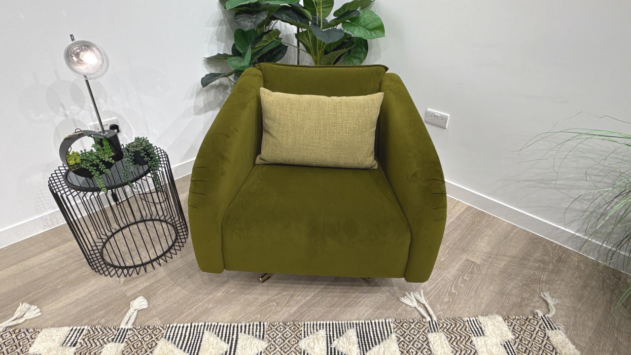 Sofology Eastwood Accent Swivel Chair in Cedar Plush Mix