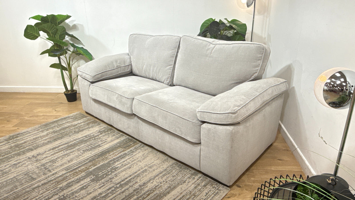 Sofology Brixton Fabric 3 Seater in Soft Chenille Silver