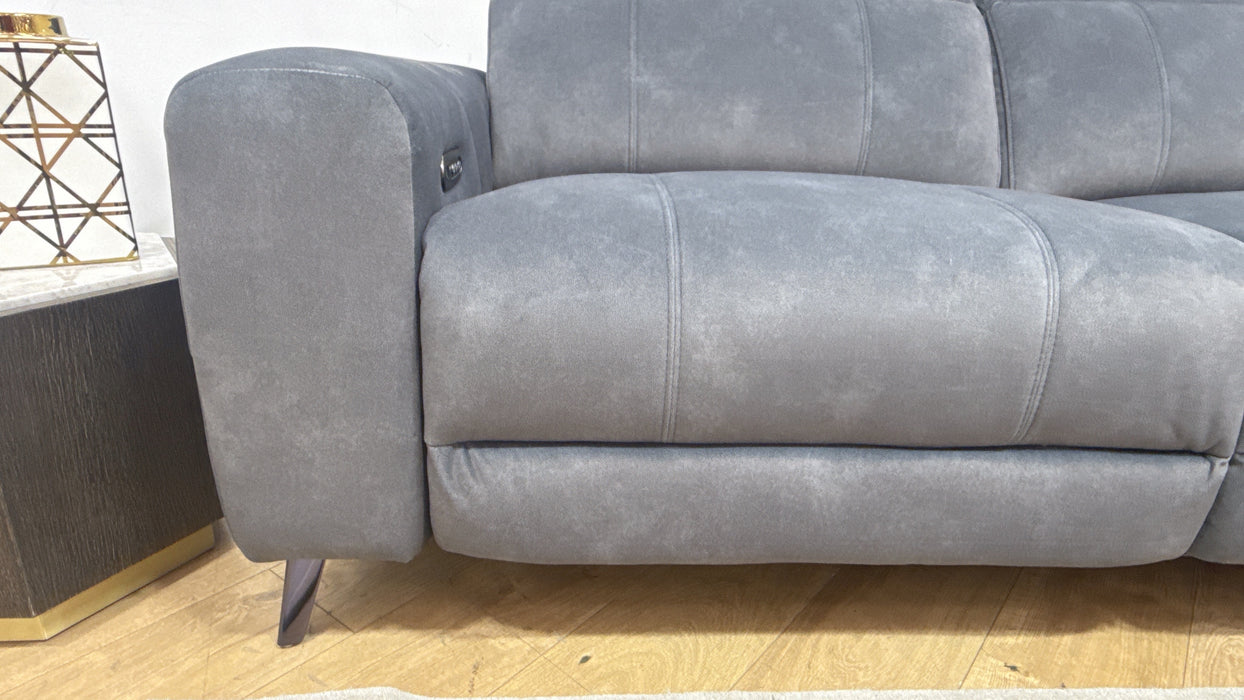 Sofology Allure Fabric 2.5 Seater Power Recliner/Headrest Lumbar Support in Lifestyle Flecked Charcoal