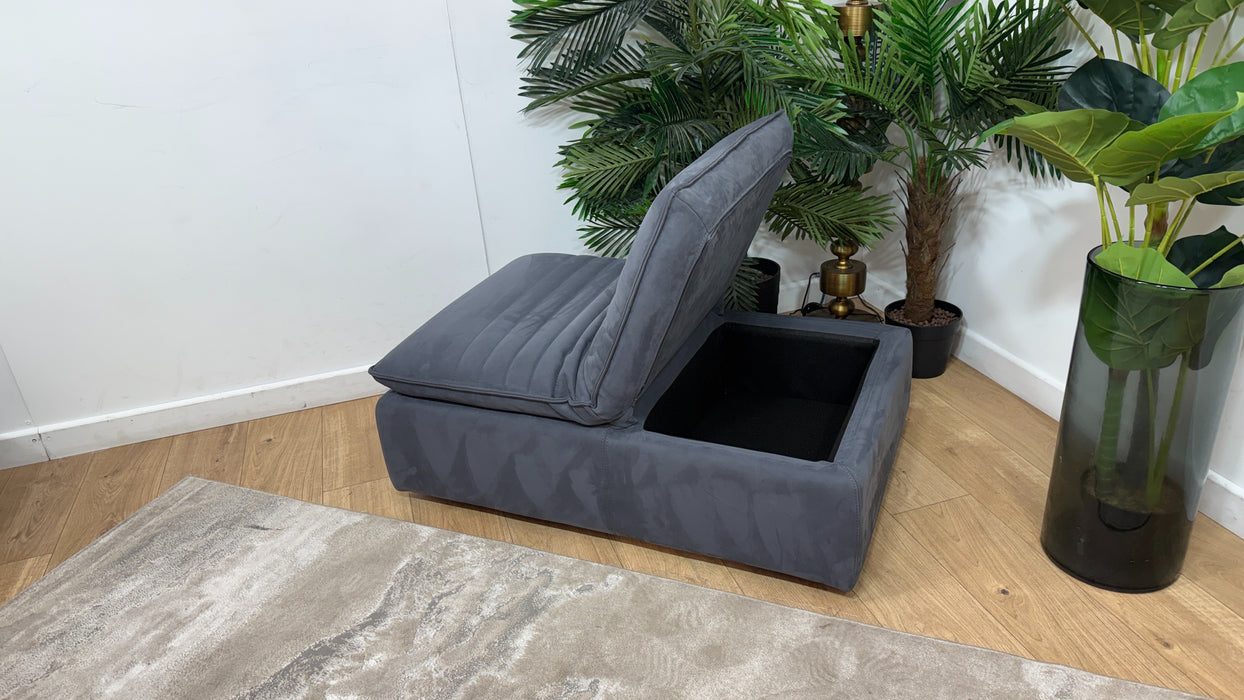 Sofology Arlington Fabric Dual Storage Footstool in Lifestyle Nubuck Feel Steel Grey