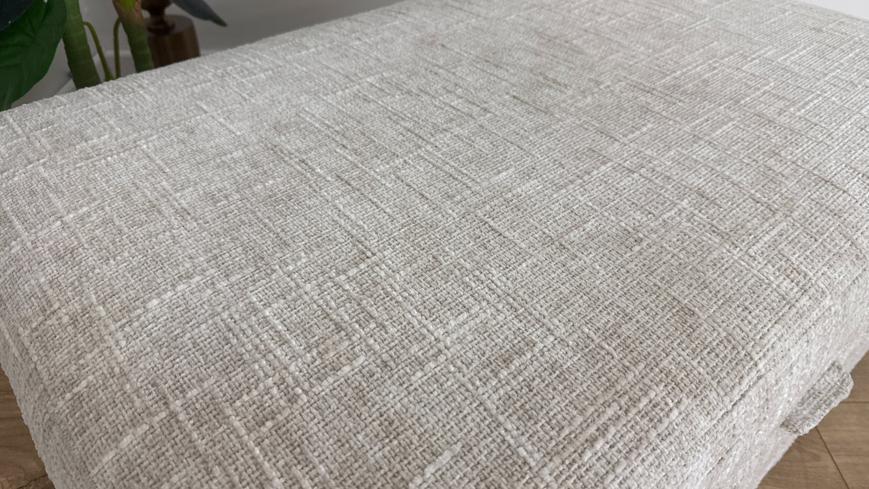 Sofology Cove Fabric Large Storage Footstool in Artisan Chenille Ecru