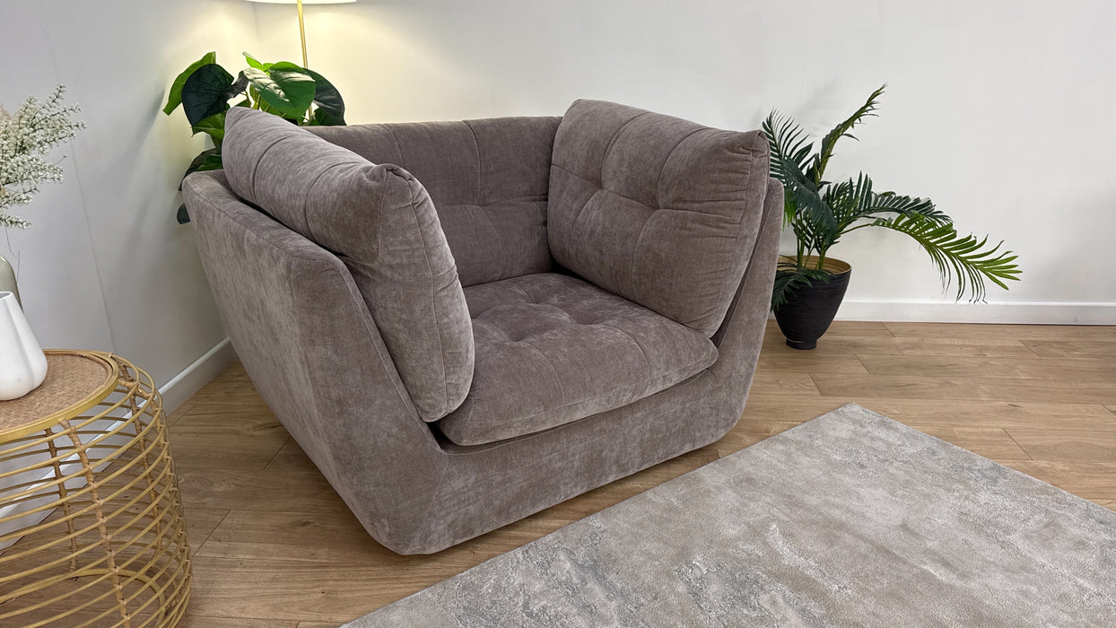 Sofology The Cocoon Fabric Loveseat in Relaxed Chenille Nutmeg