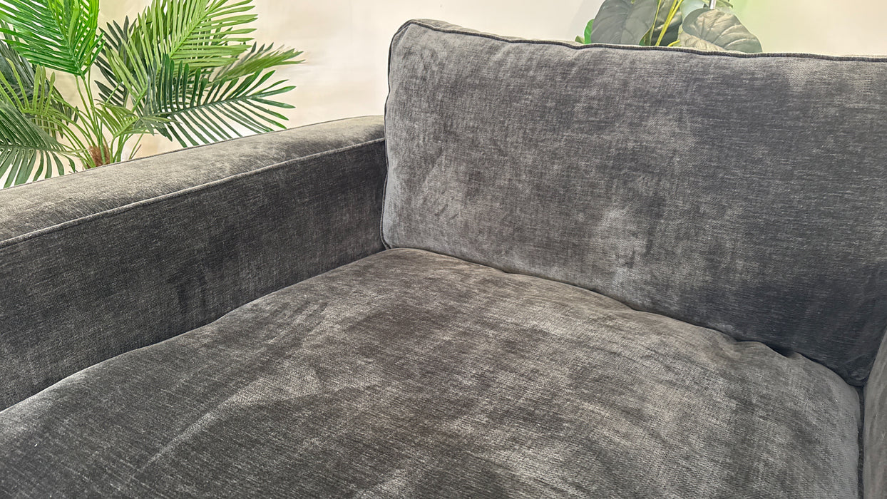 Sofology Cavalli Fabric Loveseat in Deluxe Chenille Slate Mix