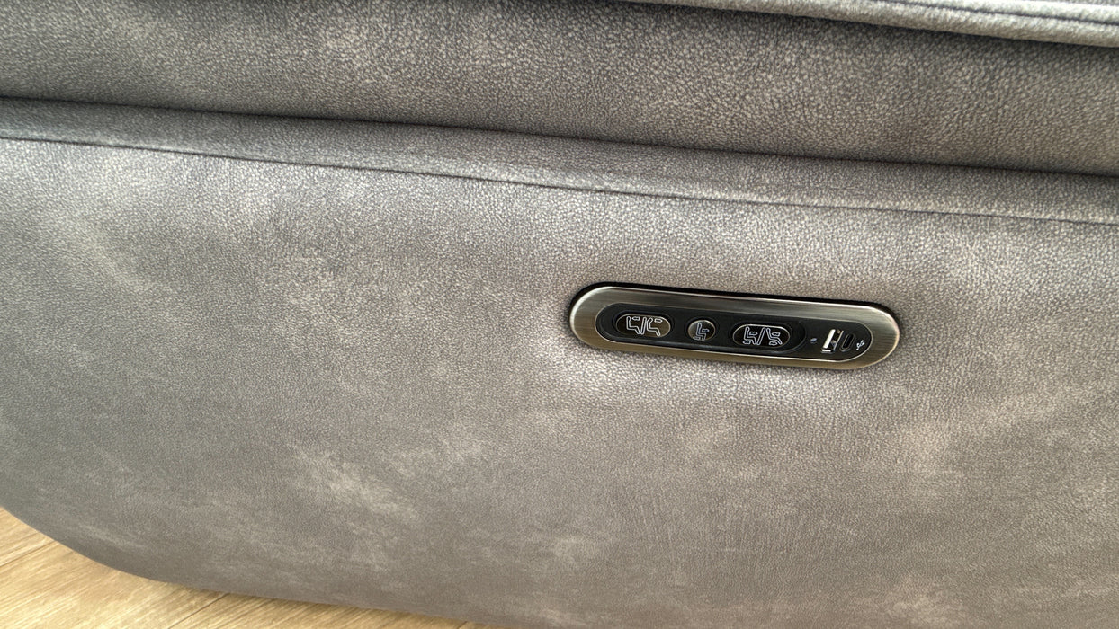 Sofology Hugo Fabric 2.5 Seater Power Recliner/Headrest in Lifestyle Flecked Mocha