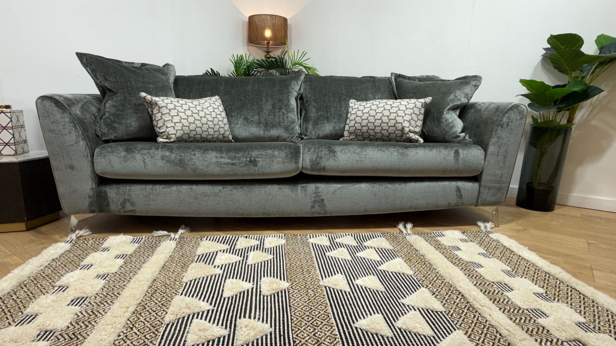 Sofology Luella Fabric Grande Sofa in Luxe Chenille Alpine Green Mix
