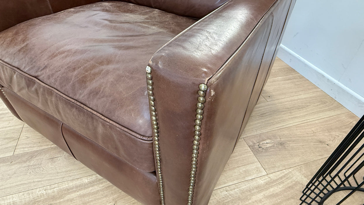 traditional studded chair - leather