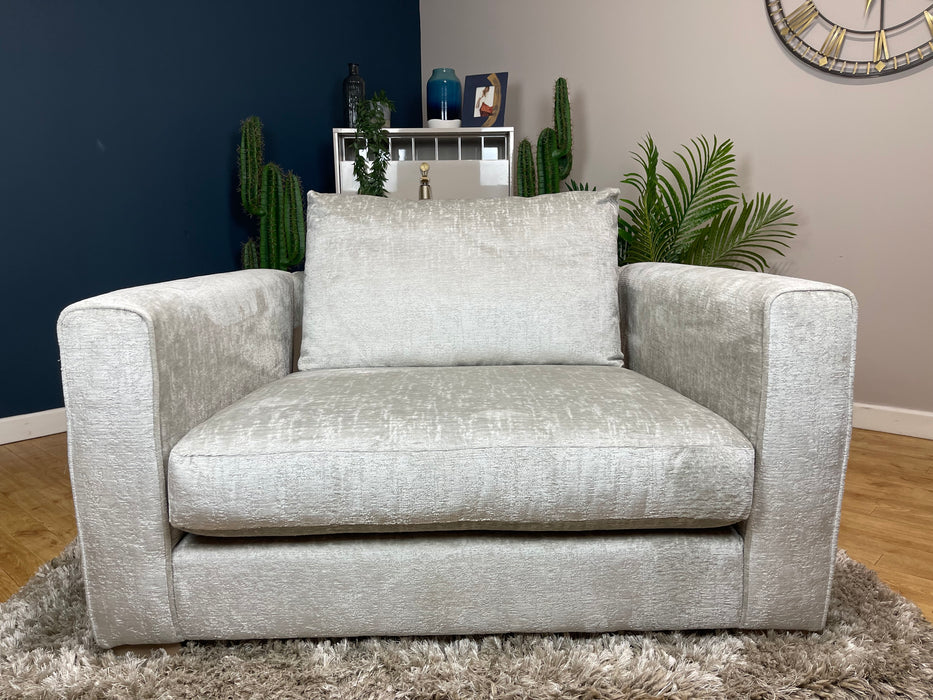 Majestica Love Seat Plain Silver Mix Fabric (WA2)