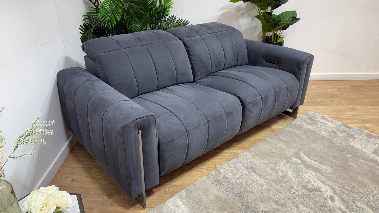 Sofology Paramount Fabric 2.5 Seater Power Recliner/Headrest in Lifestyle Nubuck Feel Charcoal